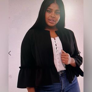 ASOS Curves New Look curves ruffle jacket black size 20